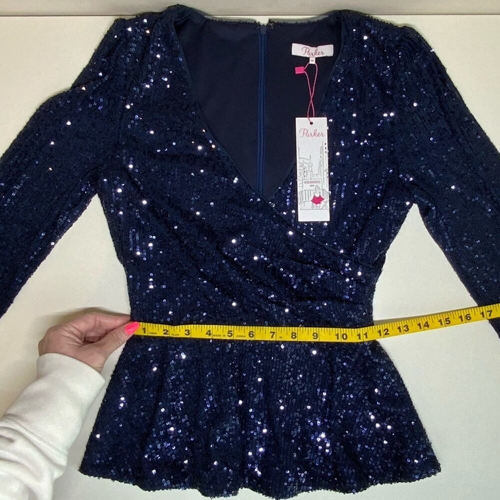NWT | Parker | Petrina Sequin Top | Blue | XS - Picture 13 of 16